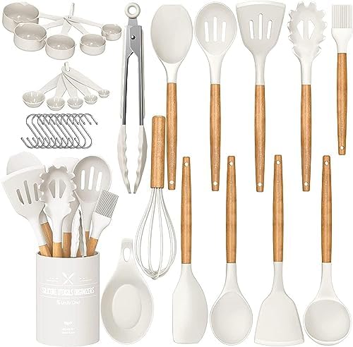 Kitchen Cooking Utensils Set (Cream White)